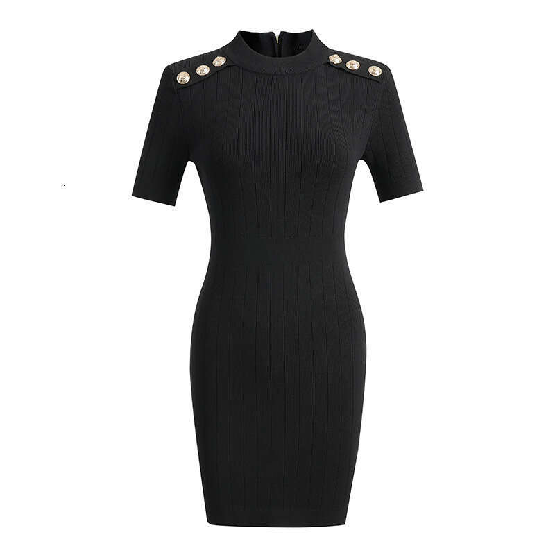 Small Fragrant Knitted Women's Belt 2026 Spring/Summer New Metal Buckle Round Neck a3 Lightweight Luxury Slimming Dress