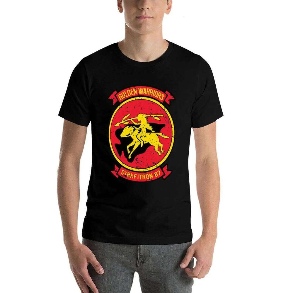 Warriors g men Strike Squadron shirts - 100% Golden t 87 man cotton VFA-87 Fighter for T-Shirt C260228 - view 4
