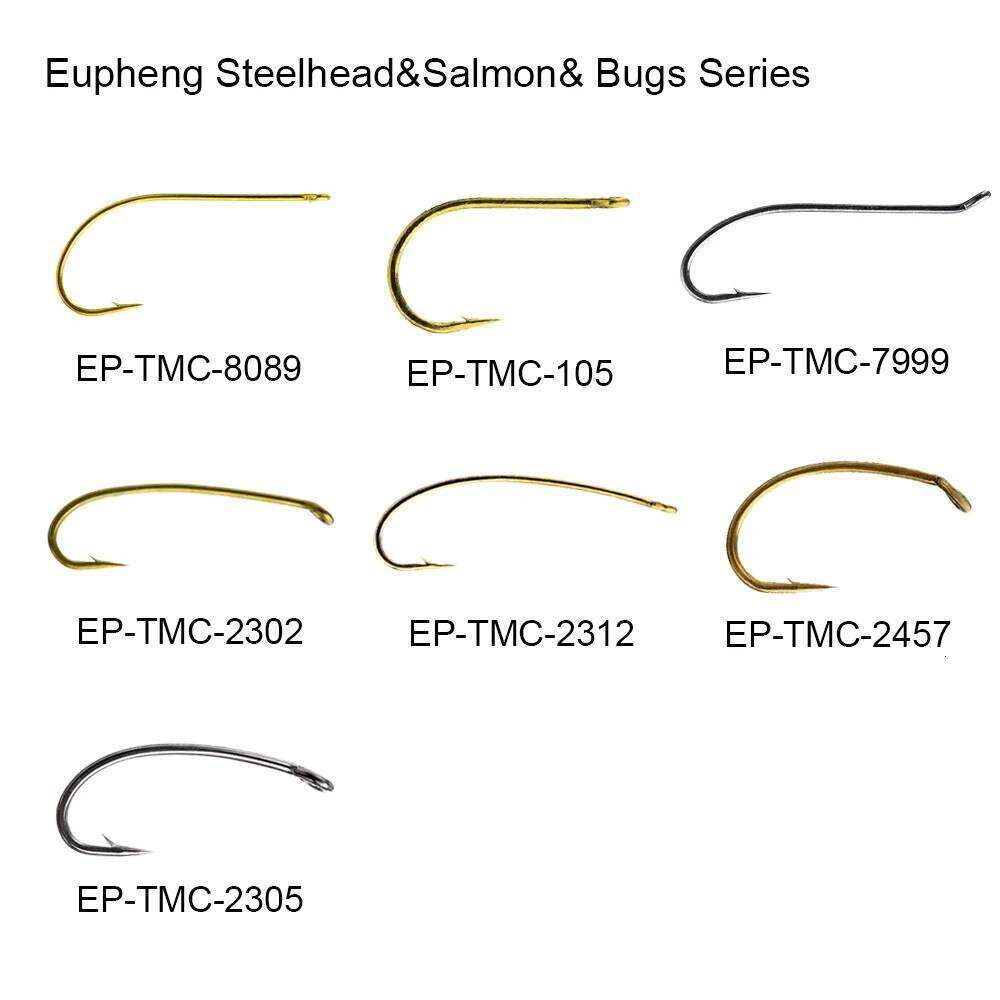 Eupheng 100pcs Steelhead Salmon Stone Bug Egg Series Caddis Hopper Streamer Wet Fly Fishing Hooks Z260228