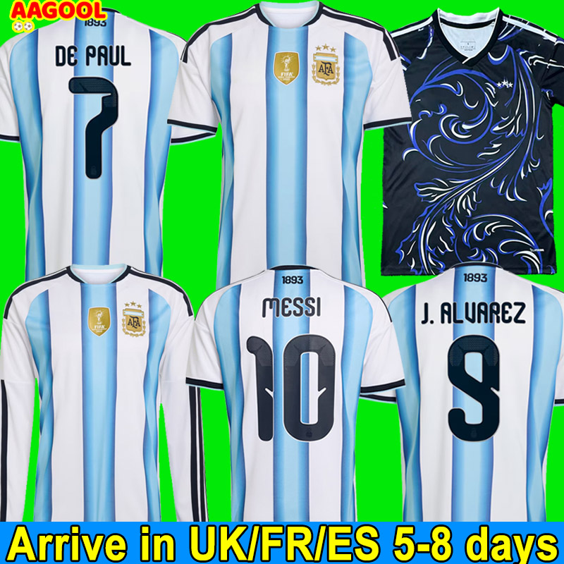 Argentina soccer jersey 2026 World Cup football kit shirt tops MESSI DE PAUL DYBALA DI MARIA MAC ALLISTER PAREDES player version 3 stars uniforms 26 27 Men Kids set