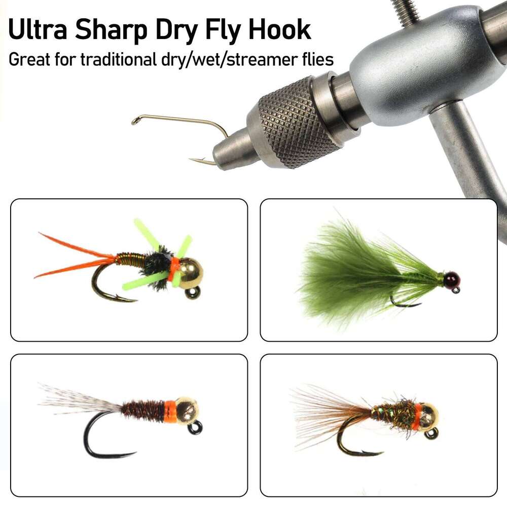 50pcs Barbed Barbless Tying Dry Wet Fly Fishing Nymph Stonefly Caddis Streamer Hook Trout Salmon Black Nickel Z260228