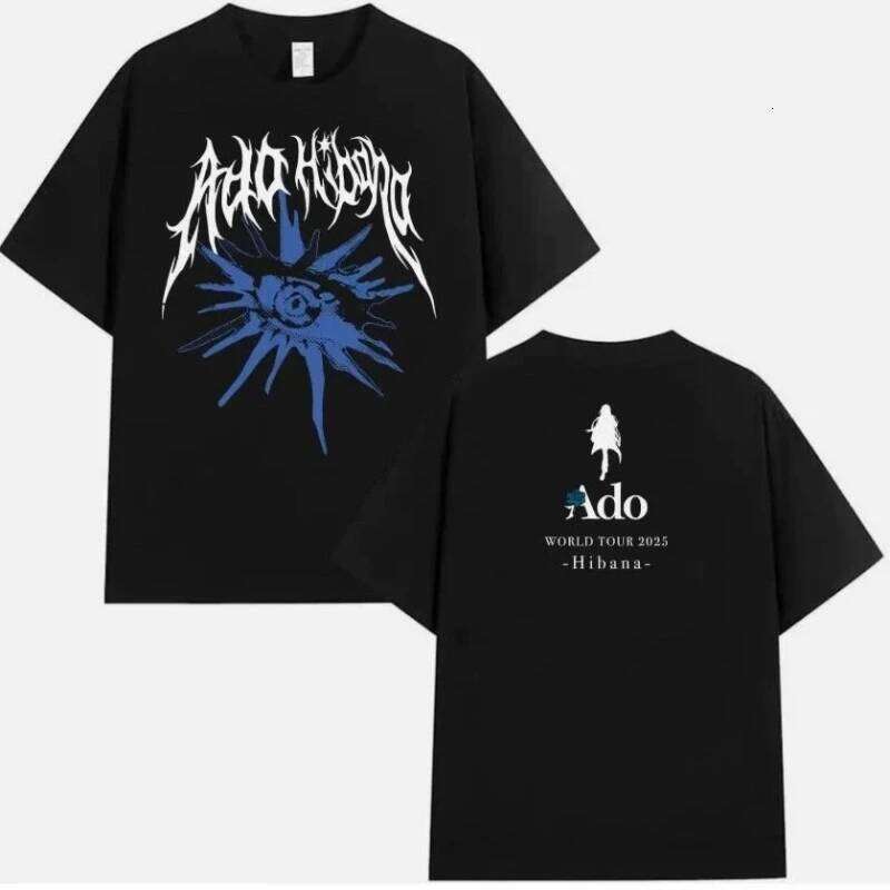 American Ado Hibana 2025 Music Tour Japan Concert T-Shirt Summer New Men's and Women's Streetwear C260228