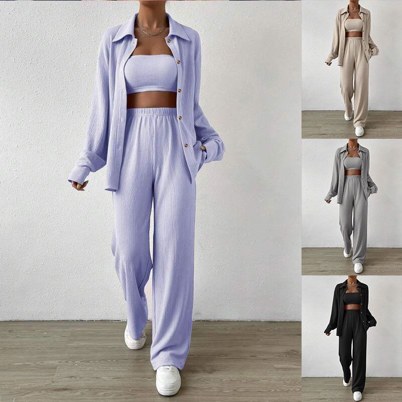 3 piece sets women outfit three piece set for women pants sets hoodies pants sets woman 3 pieces long sleeve fall clothes 250606