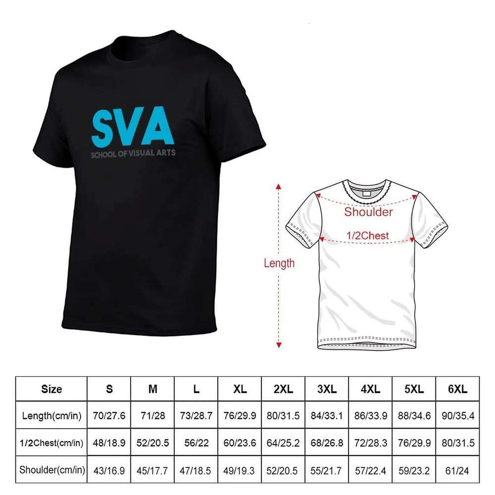 SVA School of Visual Arts T-Shirt hippie clothes graphic tees blue archive Blouse t shirt men 100 cotton C260228 - view 6