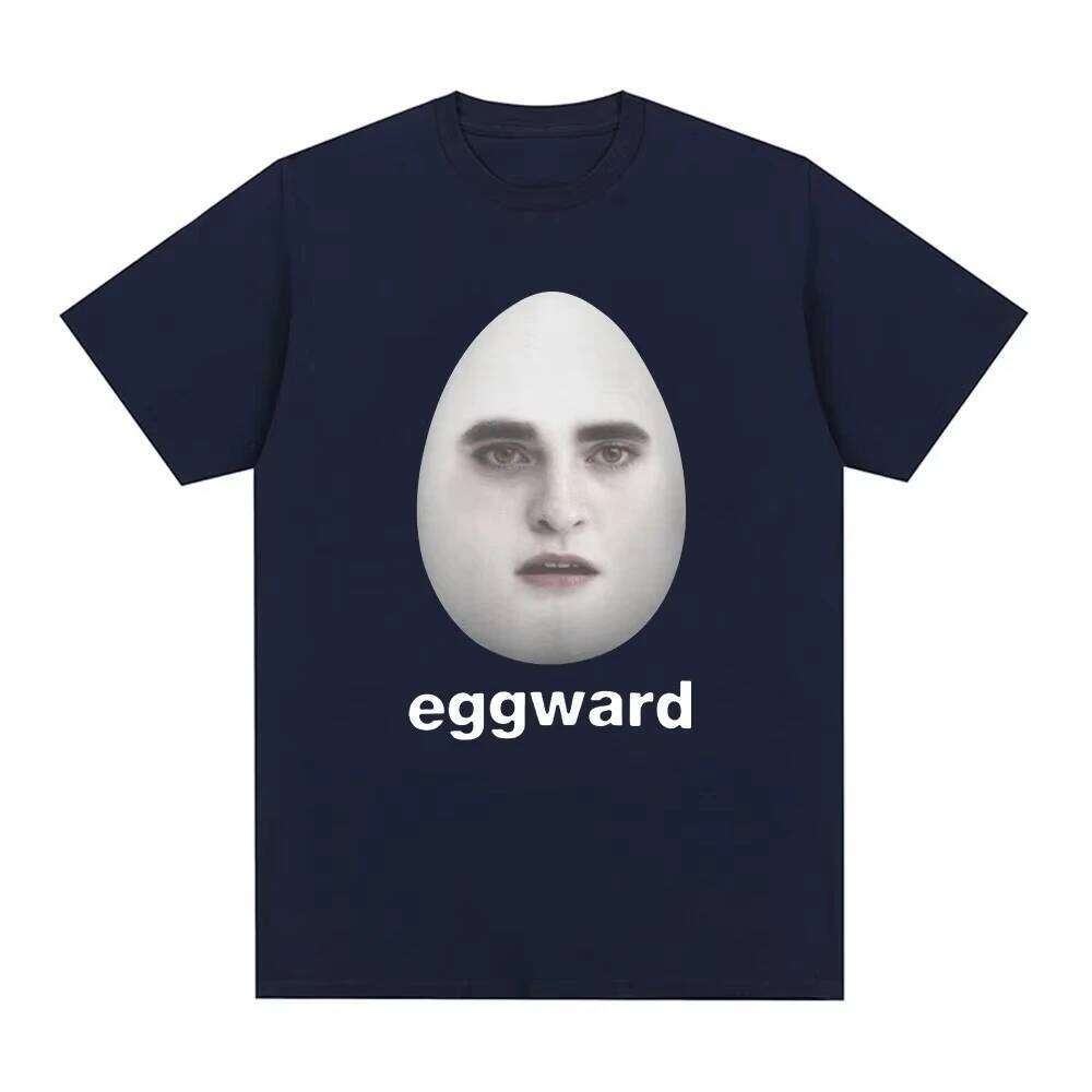 Twilight Eggward Funny Meme T Shirt Edward Cullen Parody Robert Pattinson Humor T-shirt Men's Women Cotton Short Sleeve T-shirts C260228 - view 3