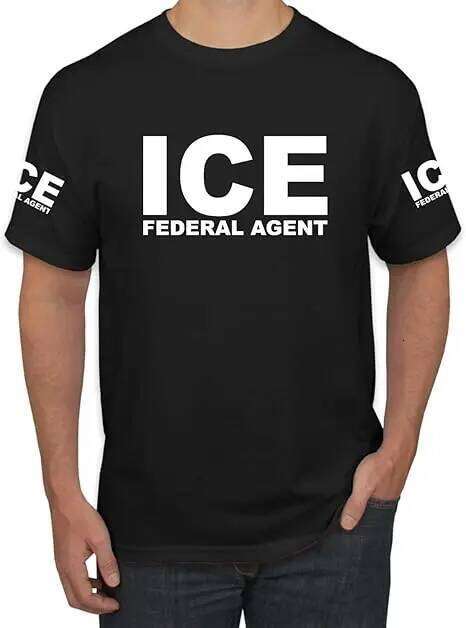 ICE Immigration Police, Fedral Agent Customs Enforcement Political Men's Novelty T-Shirt Humor Funny Letters Printed Saying Tee C260228 - view 4