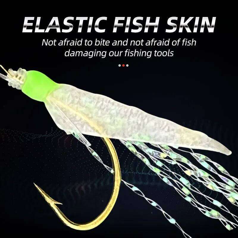 6 Hooks Luminous Sabiki Rigs Saltwater Real Fish Skin String Hook Mackerel Feathers Lures Set Fishing Bait Z260228