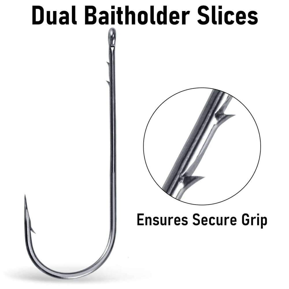 20pcs Worm Long Shank Fishing Baitholder Hook Inline Bass Hooks for Soft Bait Swimbaits Texas Rig Z260228