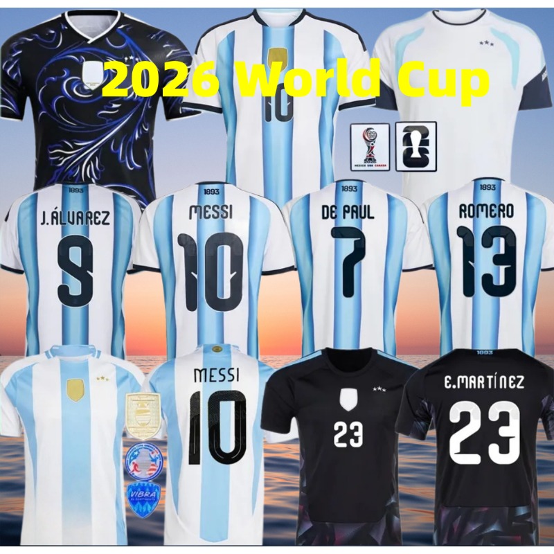 Argentina 2026 World Cup Home Soccer Jerseys 26 27 3 Star Fans Player Version MESSIS MAC ALLISTER DI MARIA MARTINEZ DE PAUL Kids kit Men Women Football Shirts