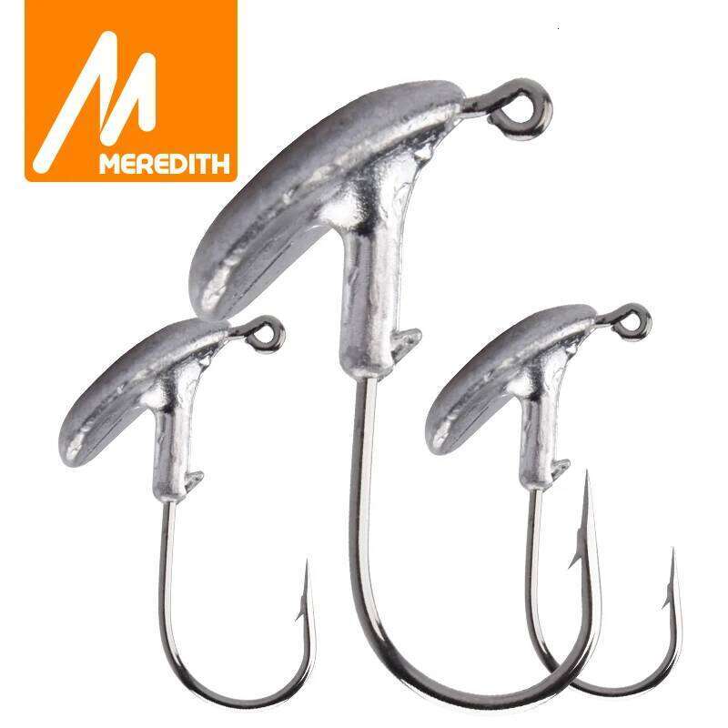 MEREDITH 10PCS/Lot 3.5g 5g 7g 10g 14g Blood Slot Jig Head Tumbler Hooks for Soft Lure Carbon Steel Fishing Hoooks Z260228