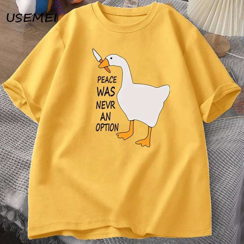 Goose Peace Was Never An Option T-shirts men women summer Cotton Tee Fashion Leisure Cool men's clothing short sleeve t shirt C260228 - view 4