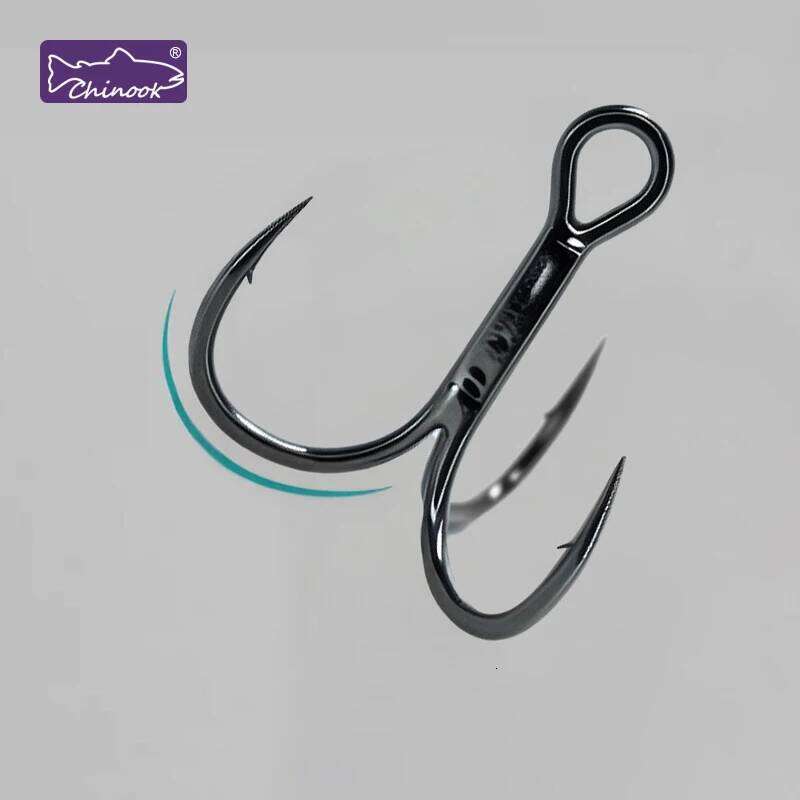 12pcs Chinook Treble 4X Strong High Carbon Steel Sea Fishing Hooks for Hard Lures Freshwater Saltwater Z260228