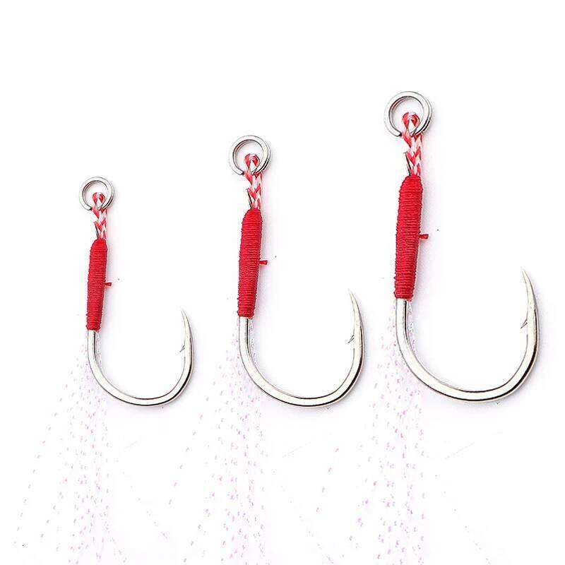 20pcs/bag Cast Jigs Assist Hook Slow Jigging Spoon Barbed Single Hooks Pesca High Carbon Steel Lure Fishing Tackle Z260228