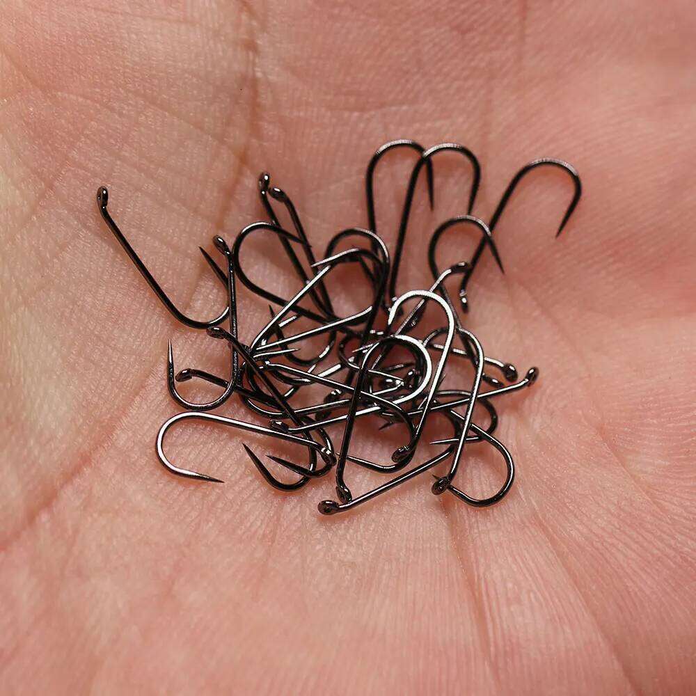 ICERIO 100PCS 200PCS Barbless Hook For Knitting Nymph Dry Wet Fly Tying Fishing Hook#14 #16 #18 Z260228