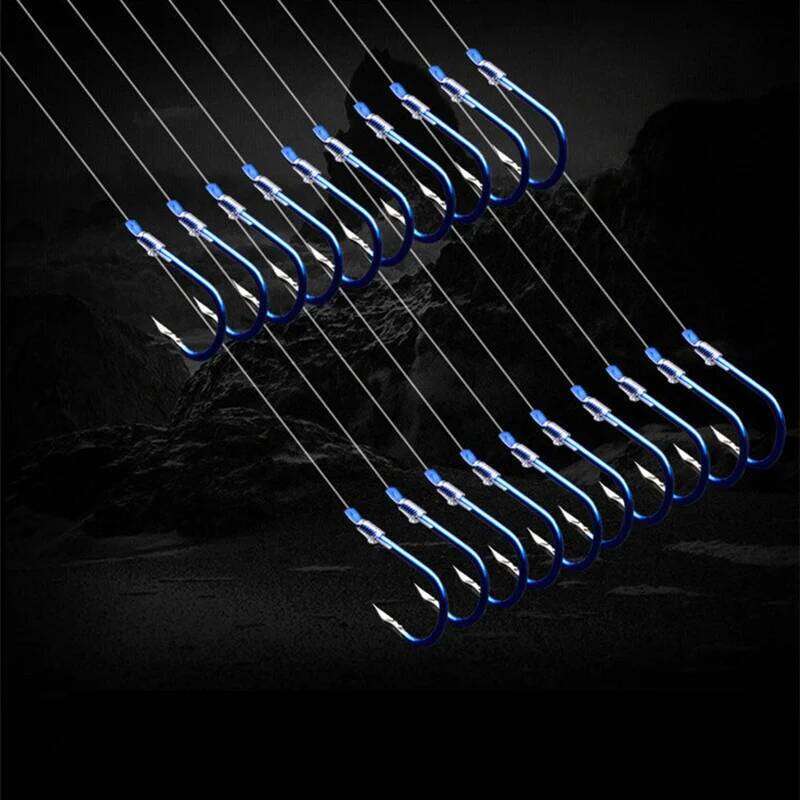 10 Pairs/lot Steel Hooks Tied Line 2/4/6/8/10# High Carbon Carp Hook Japan Sea Fishing Anzol A309 Z260228