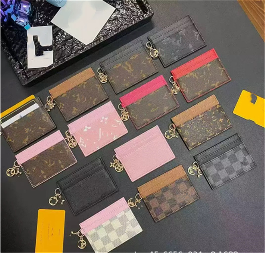 Women card holder designer wallet cardholder designer purse women genuine Leather Womens men Purses Mens Key Ring Credit Coin Mini Wallet wholesale with box VVV2