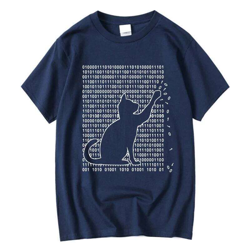 Men's High Quality T-shirt 100% Cotton Funny Cool Cat Design Print Summer Loose Short Sleeve for Men T-Shirt Male Tops Tees C260228 - view 4