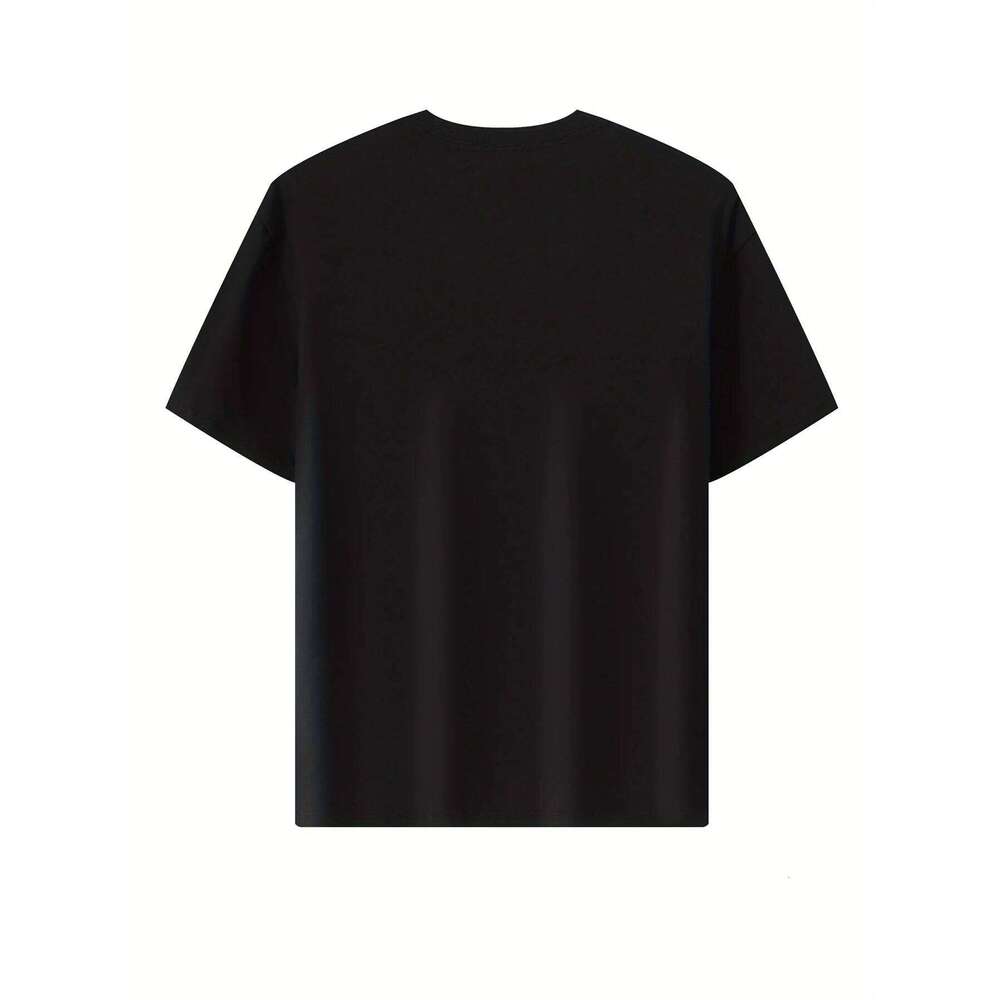 Men's 100% pure cotton summer loose size simple letter printed casual and comfortable round neck short sleeved T-shirt top C260228 - view 5