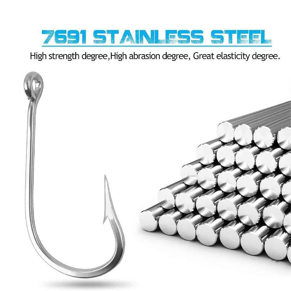 5pcs Saltwater Stainless Steel Giant Shark 7691 Large Fish Hooks for Tuna Alligator Big Game Fishing Z260228
