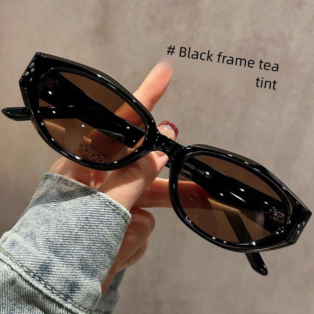 Brown Narrow Cat Eye Polarized Women High-End Large Frame Suitable Round and Square Faces UV Protection Sunglasses for Women