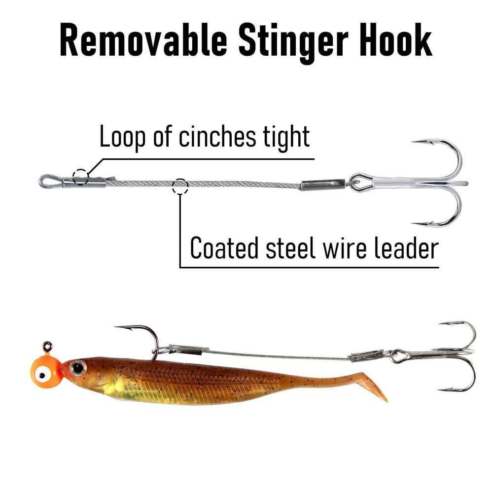 3pcs Fishing Leader Stinger Hook Treble Hooks Stainless Steel Wire Line for Pike Perch Bass Walleye Rig Trolling Saltwater Z260228