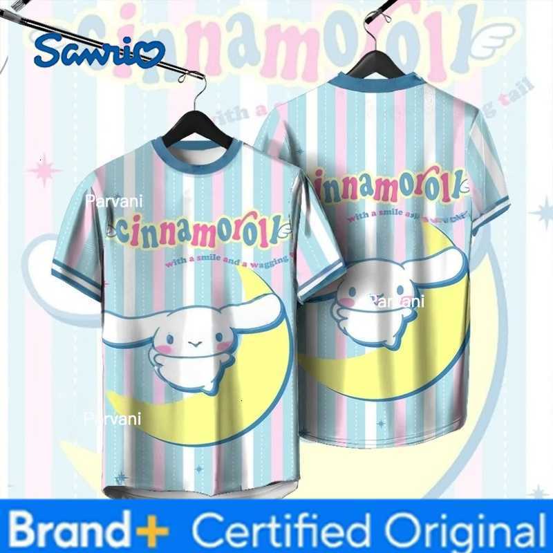 Sanrio Cinnamon Roll Sports Parent-child Wear Round Neck Casual Lightweight Breathable and Fashionable Short-sleeved T-shirt H260228