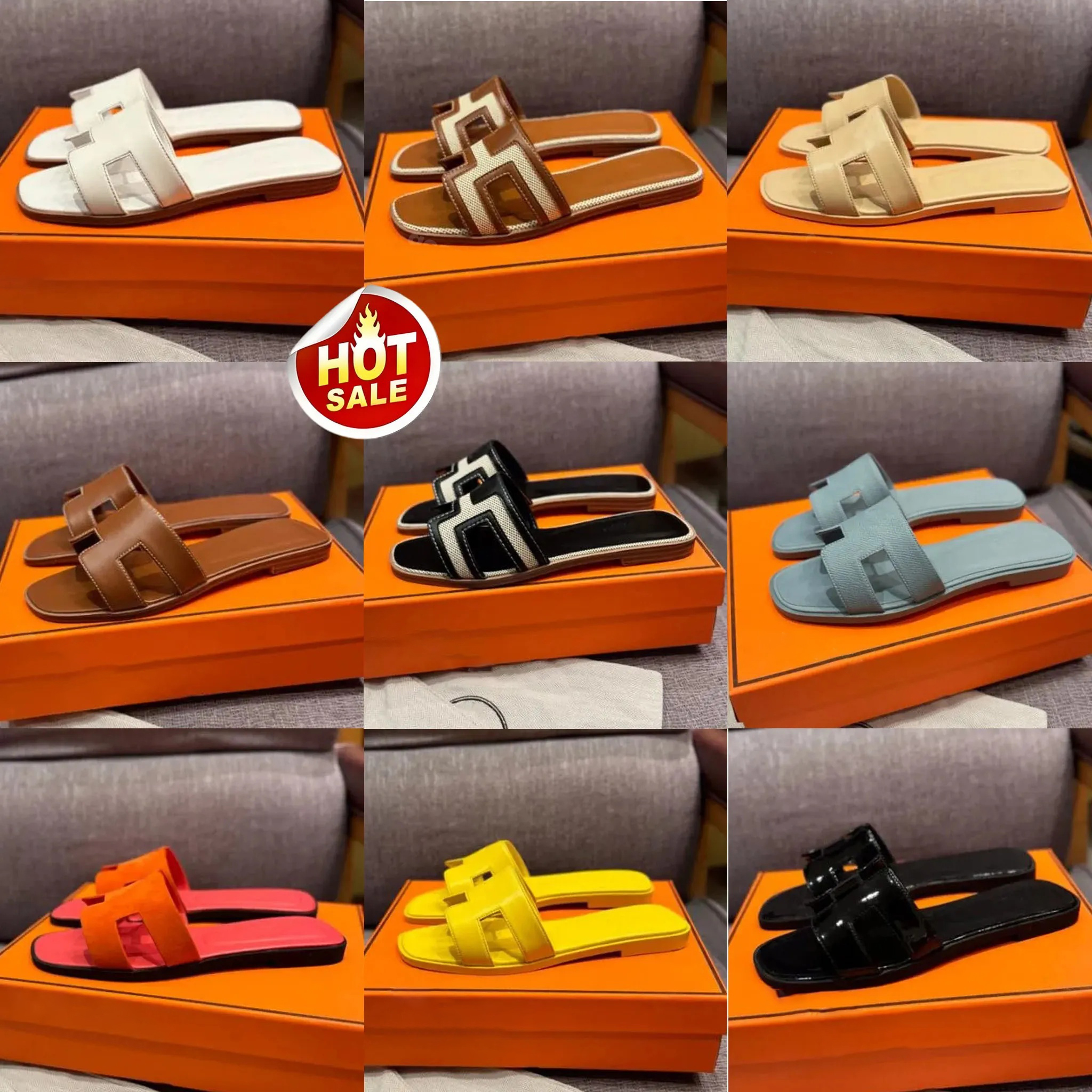 Designer sandal slipper H sandals fashion women slippers platform slidesshoes bottom fur flip flops summer casual beach sandal real leather top quality with box