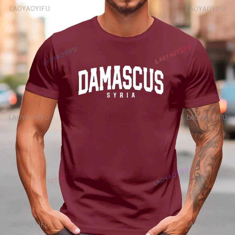 Men's T-shirt Damascus Syria Unisex Tee Tops Fashion Casual Summer Short Sleeve Gift To The Syrian People C260228 - view 6