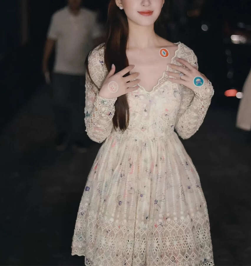 2026 Spring/Summer Celebrity Same Style Cotton Embroidered Hollow Print Sweet and Gentle Girl a3 Love Dress