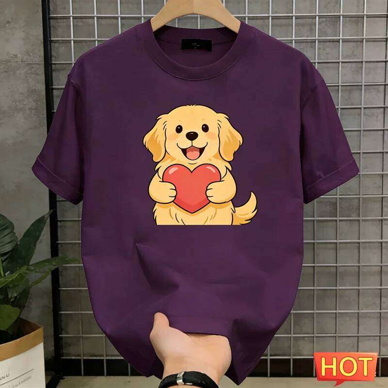 Cute Golden Retriever Graphic T Shirts Fashion Trendy Summer Short Sleeve 3D Printed T-shirt Casual Oversized Unisex Couple Tees C260228 - view 5