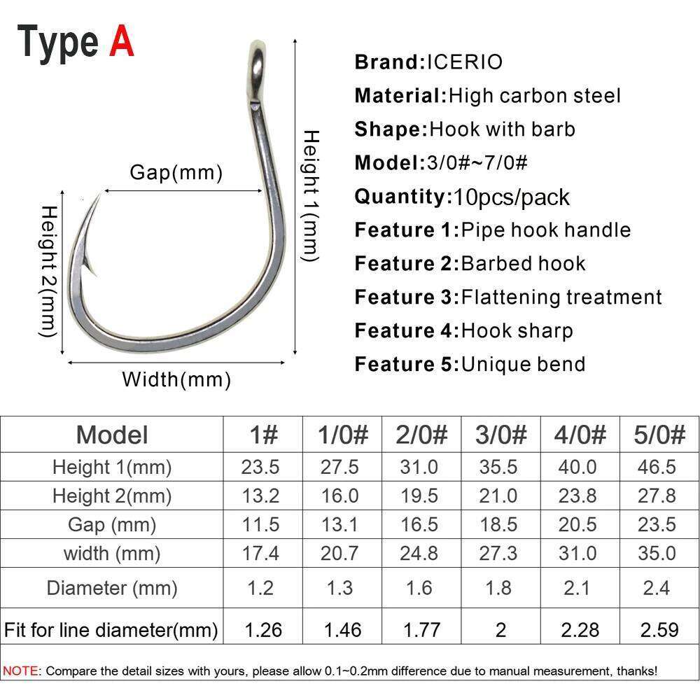 ICERIO 10PCS Matte Tin Coating Anti-Corrosion Saltwater Fish Hooks Spade end handle design For Assist Jigging Lure Hook 1/0-5/0# Z260228