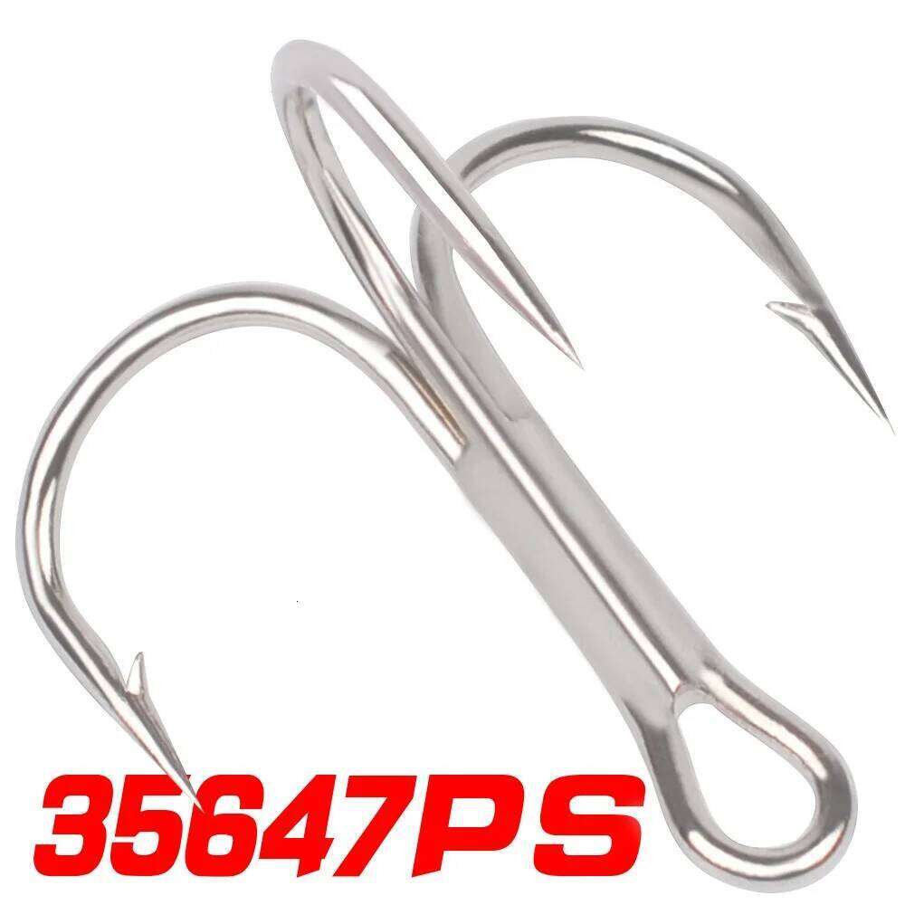 5pcs/lot Overturned High Steel Carbon Material Treble Black Fishing Hook Round Folded Z260228