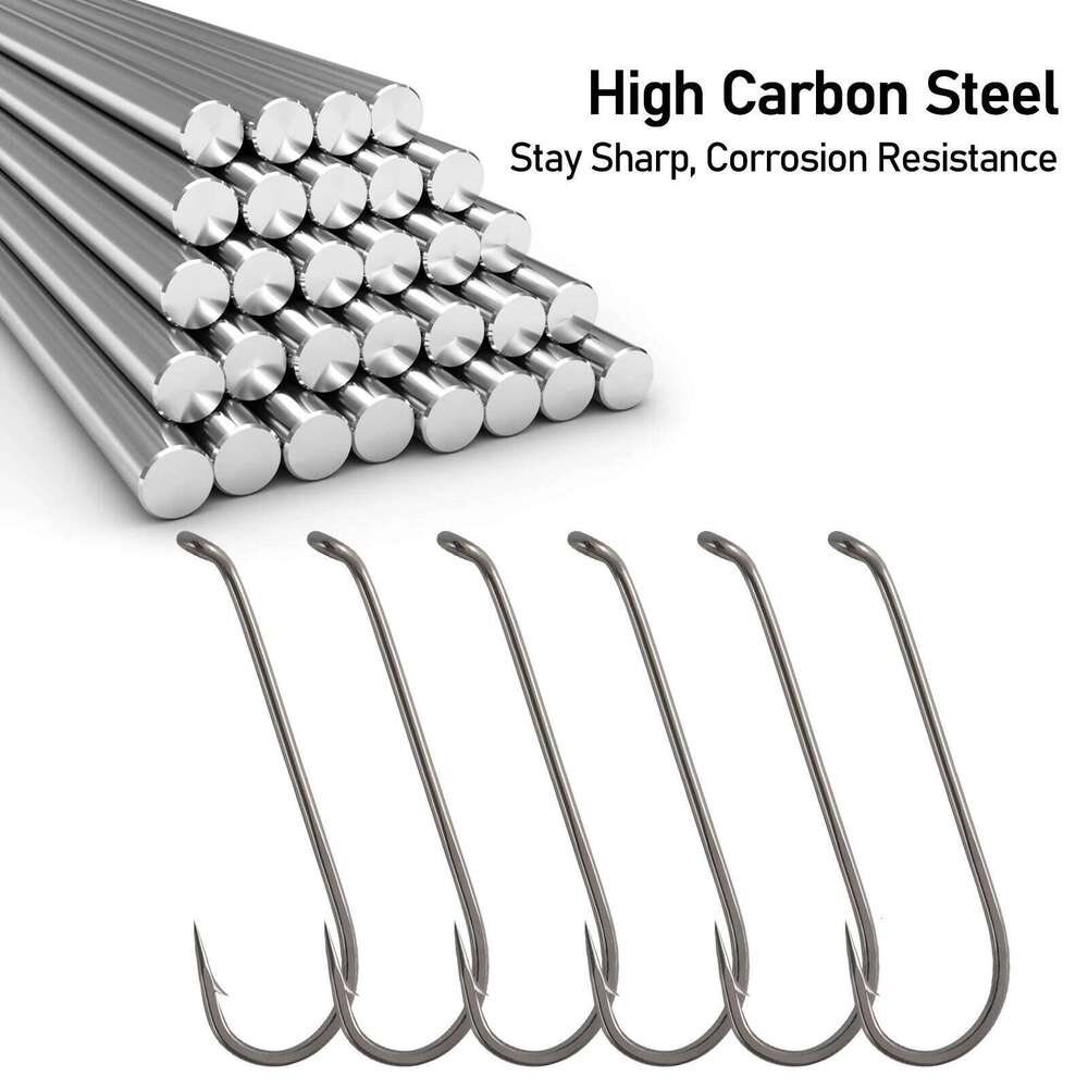 50pcs Barbed Barbless Tying Dry Wet Fly Fishing Nymph Stonefly Caddis Streamer Hook Trout Salmon Black Nickel Z260228