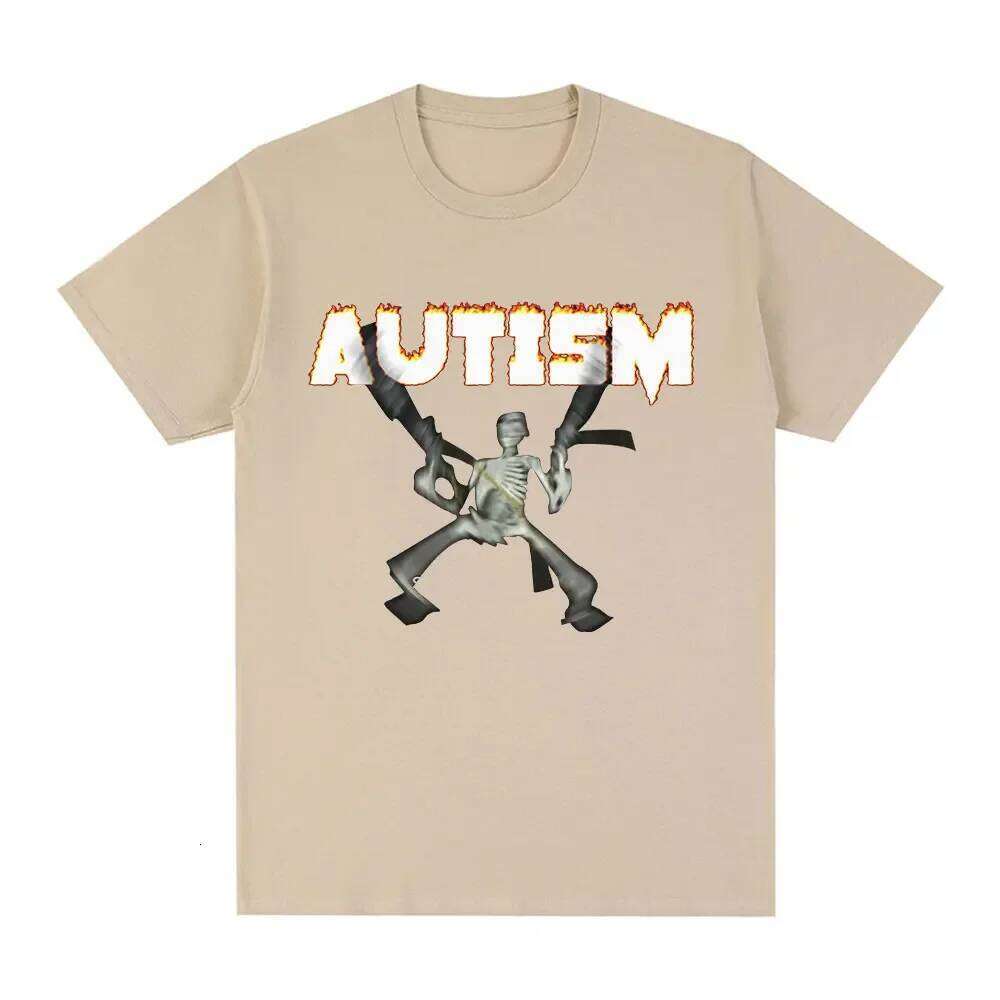 Autism Skeleton Meme T Shirt Humor Funny Skull Men Women Fashion Hip Hop T-shirt Casual Cotton Short Sleeve Oversized T-shirts C260228 - view 6