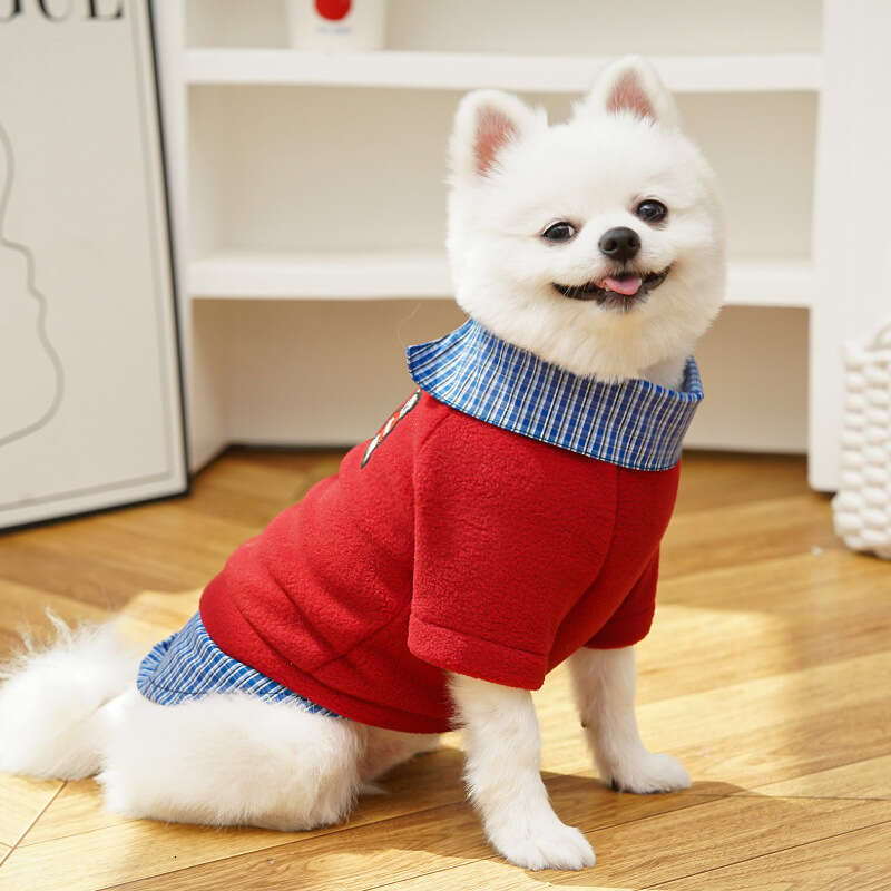 Famous brand Miu Series Autumn Winter Fleece Fake Two Piece Pet Clothing Accessories Hairless Cat Dog Teddy Bear pupakaIK