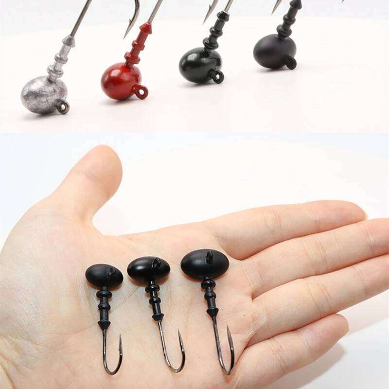 SKY Oval Head JIG 5G 7G 10G 4 Colors For Soft Lure Jig Barbed Fishhooks Saltwater Or Freshwater Fishing Bass Hook Z260228