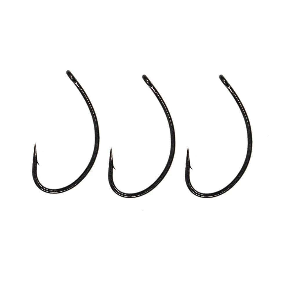 Wifreo 50pcs High-Carbon Steel Hooks Klinkhamer Emergers Caddis Pupa Fly Fishing Hook for Cripples Dry Flies with Barb Z260228