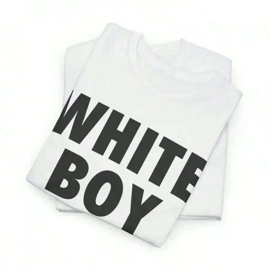 WHITE BOY OF THE YEAR T Shirts Cotton Print Short Sleeve T-shirt Retro Casual Streetwear Vintage Tee Fashion Loose Top UnisexY2K C260228 - view 5