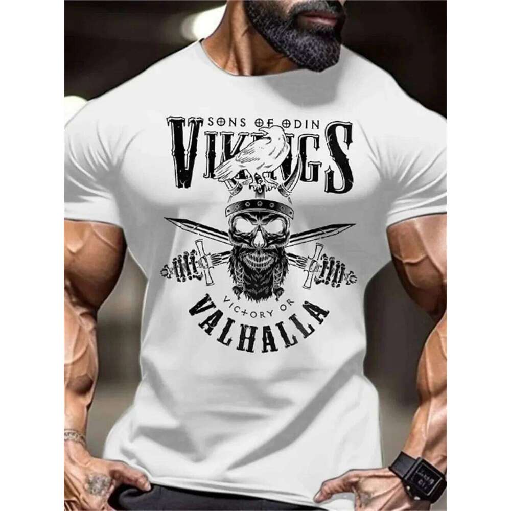 New men's strong sports letter printed round neck T-shirt fitness competition training suit C260228 - view 3