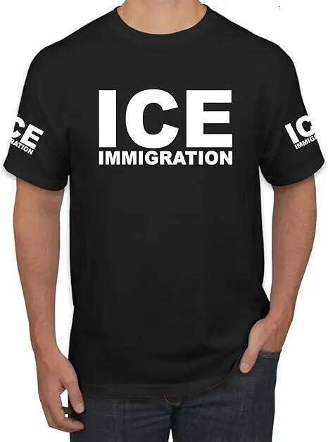 ICE Immigration Police, Fedral Agent Customs Enforcement Political Men's Novelty T-Shirt Humor Funny Letters Printed Saying Tee C260228 - view 6