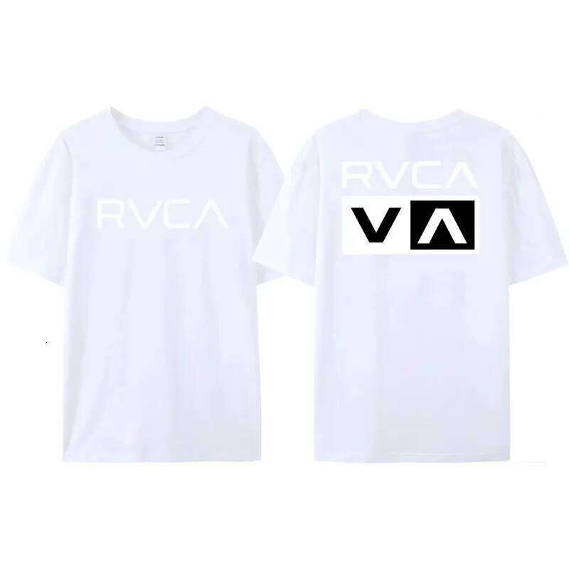 RVCA Men's and Women's Black Summer Comfortable Short Sleeve Fashion Brand T-shirt Street Clothing C260228 - view 4