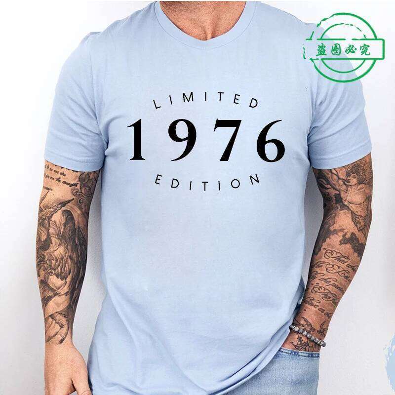 Men's Summer T-Shirts Limited Edition 50th 1976 Printed T-Shirt,Round Neck Short Sleeve Tee, Perfect Birthday Unisex Casual Wear C260228 - view 4