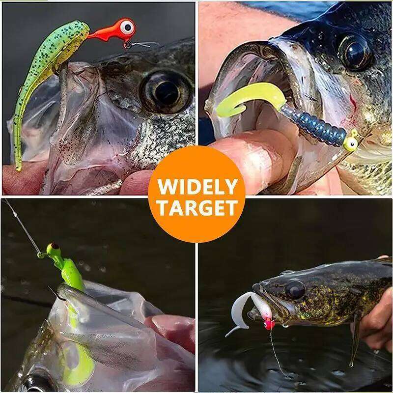 5PCS Round Head Fishing Tackle Hook for Soft Grub Worm Jig Lure Hard Baits Accessories Z260228