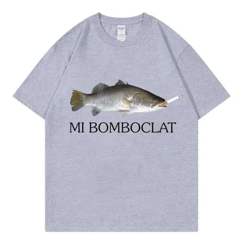 Funny Bomboclat Fish Meme T-shirt High Street Fashion Trend Y2k Short Sleeve T-shirts Women Harajuku Vintage Style T Shirts C260228 - view 4