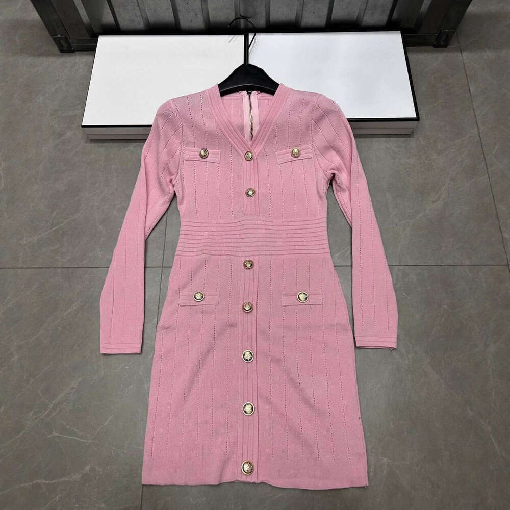 Designer's Sweet and Cute Clothes French Social Rich Lady a3 Luxury Street Style Knitted Dress for Women