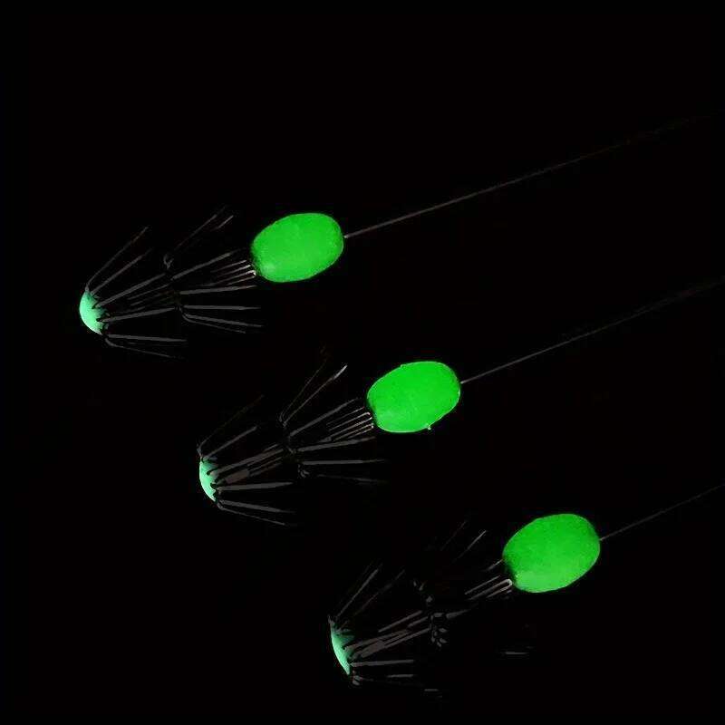 2PCS 15/17cm Luminous Stainless Steel Shrimp Hook Crochet 2-Layer Squid Umbrella Fishing Hooks Z260228