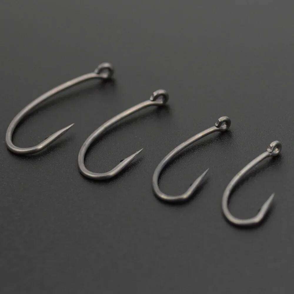 Hirisi 100pcs Carbon Steel Barbed Carp Hooks PTFE Coated With Original Box High Quality Fishing Accessories Novelties 8003 Z260228