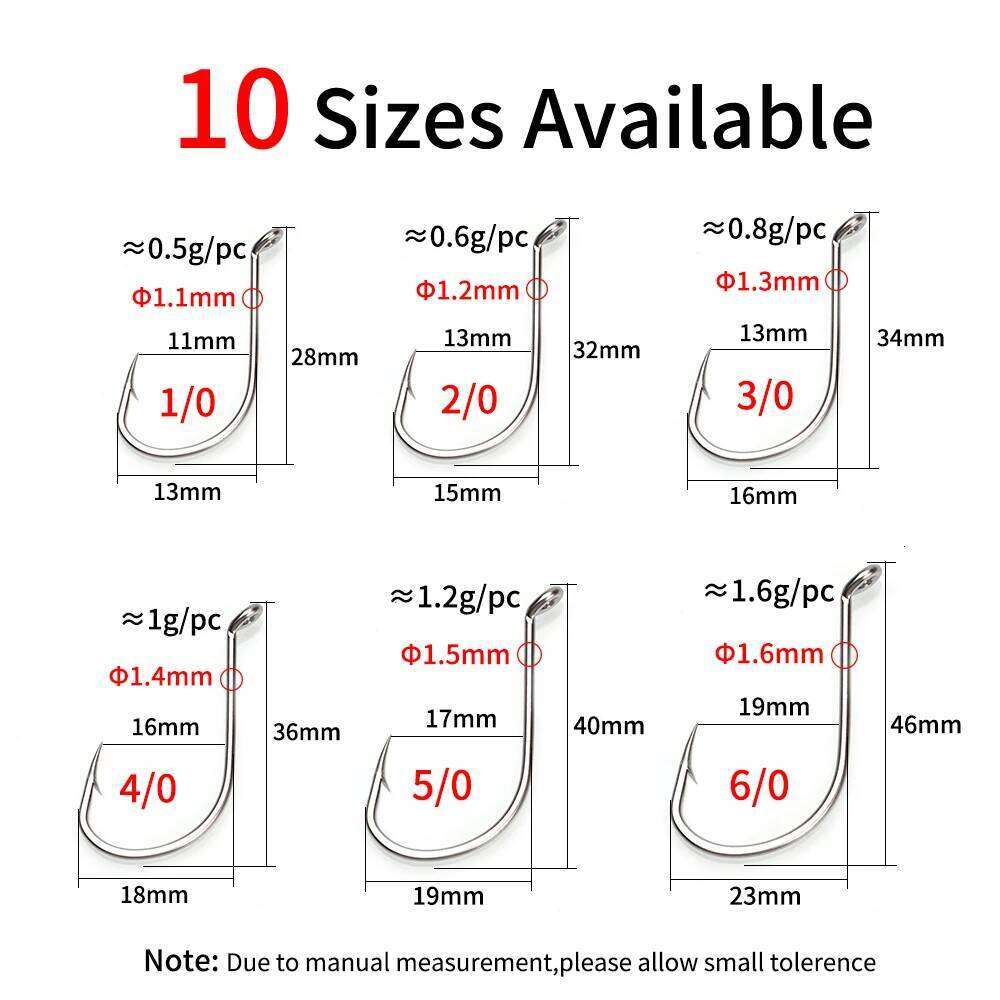 Ellllv Stainless Steel Octopus Hook Saltwater Fish Hooks Sea Fishing Terminal Tackle 1/0 2/0 4/0 6/0 8/0 10/0 Z260228