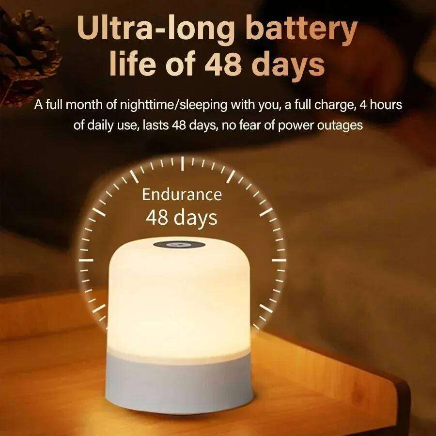Rechargeable RGB Night Light with Remote, Dimmable Touch Control Table Lamp for Bedroom & Living Room Ambient Lighting Z260227