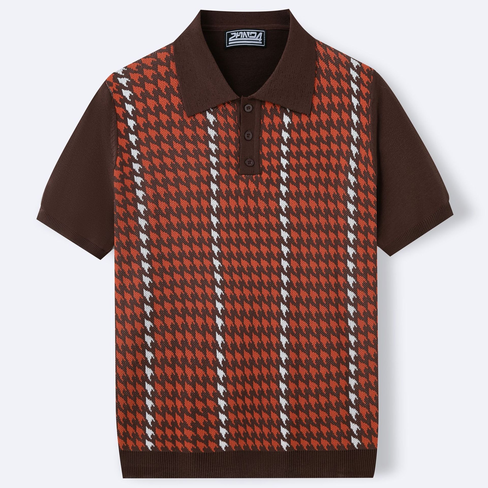 Luxury Brand Designer Clothes Men's Fashion European And American Summer High-End Cool Silk Knitwear Houndstooth Jacquard Business Polo Shirt Sy0